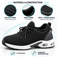 Chaussures de sécurité personnalisées EN ISO 20345 S1PL à embout en acier avec semelle intermédiaire en Kevlar, baskets de travail tricotées pour les travailleurs d'entrepôt et d'usine