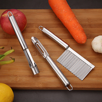 Kingwise Custom Logo Rvs Fruit Carving Tools Apple Meloen Corer Digger 5 Stuks Vleesmessenset