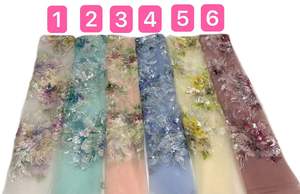 Tela de Tul Bordada con Lentejuelas Florales Azules y Plateadas, en Existencia, Envío Rápido, Malla de Lujo para Vestido de Noche o Boda - Product Image 6