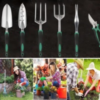 Ensemble de 11 outils de jardinage en aluminium robuste avec poignées ergonomiques souples pour le jardinage et la plantation en extérieur