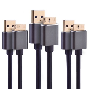 Negro 2A 4,5mm chapados en níquel de carga de datos Usb 3,<span class=keywords><strong>0</strong></span> A Micro <span class=keywords><strong>B</strong></span> Cable para Android - Product Image 2