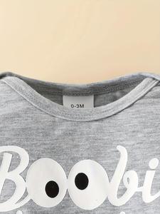 Mới Cho Bé Trai S Thời Trang Mùa Hè <span class=keywords><strong>Cotton</strong></span> 3 Quần Áo Leo Núi Dài Tay In Chữ Thoáng Khí Bộ Quần Mũ - Product Image 3