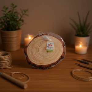 Fetta di Legno Naturale Ilan 15-17cm x 1,5cm, Base Decorativa per Artigianato e Decorazioni per la Casa - Product Image 2