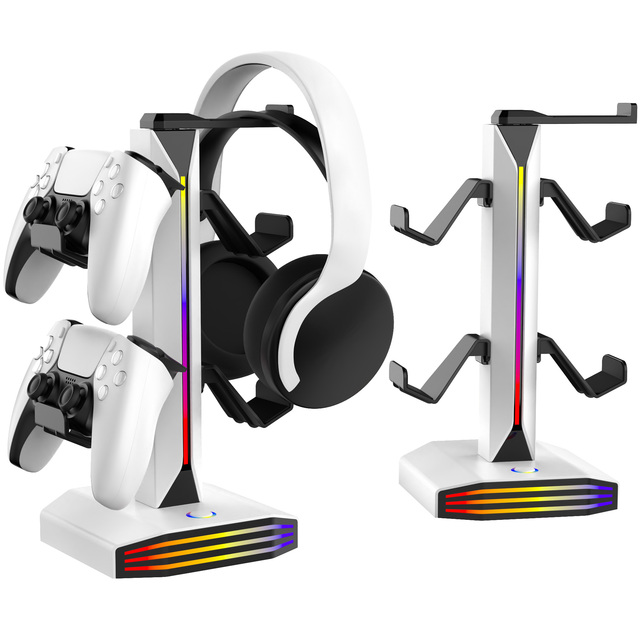 Honcam Controller Holder Headset Stand Gaming Desk Accessories Setup Game Room Decor for PS5 Controller