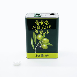 Lata Rectangular Vacía de Hojalata para Alimentos de 3 Litros para Aceite de Oliva con Tapa de Plástico - Product Image 1