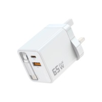 Chargeur rapide USB C GaN 65W, adaptateur mural portable, bloc de charge PD pour iPhone, compatible Samsung, chargeur de voyage pour ordinateur portable