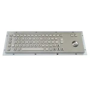 65 tuşları mekanik klavye IP65 el tel metal klavye trackball ile endüstriyel makine için