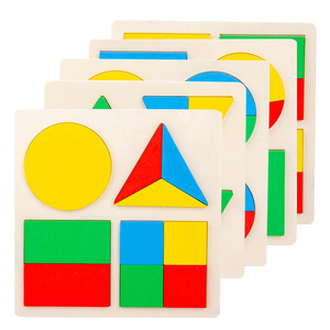 Vente en gros de jeux de mathématiques Montessori pour enfants, planche de formes géométriques en parties égales, éducation précoce - Product Image 2