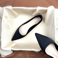Escarpins professionnels élégants à talons épais pour femme, en satin, à bout pointu, à décolleté bas, pour le travail, le bureau et l'extérieur, nouvelle collection printemps-été
