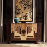 JINXI Meuble de rangement personnalisable en bois massif de style français vintage, buffet d'entrée design, armoire artistique pour salon