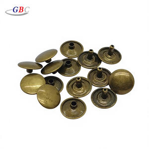 Hoogwaardige 15mm messing close-end rivets en studs, nikkelvrij, platte kop, bevestigingspennen voor lederen kunst, jassen, handtassen - Product Image 1