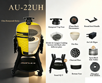 Barbecue au charbon de bois en céramique AUPLEX Premium de 22 pouces avec hauteur réglable et finition mate, barbecue Kamado d'extérieur, Asador De Carbon