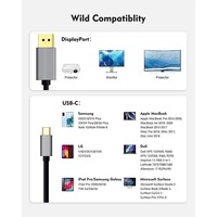 Cable USB C a DisplayPort 8K, Adaptador Tipo C a DP 1.4, Cable Thunderbolt 3 4 USB4 DP para MacBook Pro, Laptop, Teléfono Móvil, Tableta