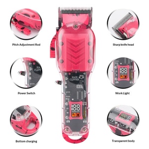 Cortapelos Eléctrico Transparente para Hombre con Peine Limitador Ajustable, Recargable por USB, Pantalla LED, Uso en Hoteles, para Barba y Cabello - Product Image 2