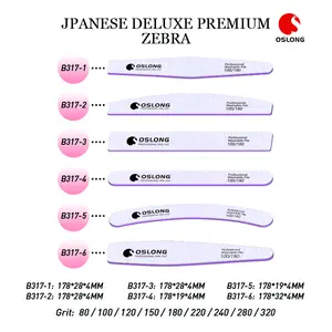 Пользовательские формы и логотип пилки для ногтей зебра 100 180 с японской наждачной бумагой
