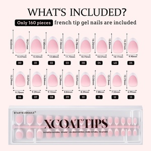 XCOATTIPS Faux Ongles en Gros Ultra Courts Amande Gel Doux Pointes d'Ongles Couverture Complète X Coat French Tip Faits Main à Coller - Product Image 6
