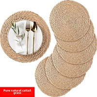 Assiettes de présentation en rotin moderne écologiques, plusieurs tailles, ensembles de vaisselle en bambou, décoration de mariage, de Noël et de Thanksgiving
