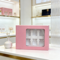 Boîte d'échantillons de soins de la peau personnalisée, boîte à flacons cosmétiques, coffret cadeau beauté avec fenêtre transparente, impression personnalisée, gaufrage, doublure en éponge