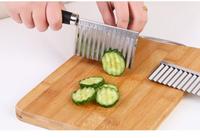 Multifunctionele roestvrijstalen handmatige snijder & hakselaar voor frieten, aardappelen, wortelen, komkommers - gegolfde groentesnijder
