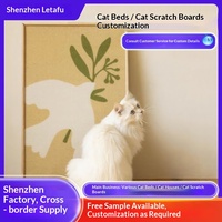 Nouveau Lit/Plateforme à gratter pour chat en carton ondulé épaissi, pliable, réglable, résistant à l'usure, facile à assembler, avec bac à litière intégré