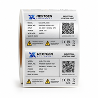 Étiquettes d'identification d'équipements industriels personnalisées avec finition mate en PET argenté, code QR, numéro de série et autocollants d'avertissement