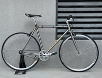Vélo à pignon fixe FS-01S INTRO7 avec frein arrière V-Brake, jante en alliage d'aluminium robuste, cadre et fourche en acier CR-MO, 700c