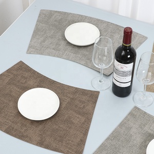 للبيع بالجملة طقم مفرش فاخر ناعم غير منتظم الشكل قابل للغسل من الجلد الصناعي للمطاعم - Product Image 4