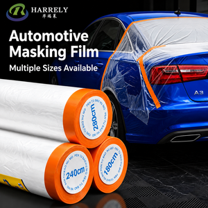 Pellicola Protettiva Pre-Applicata con Nastro Adesivo, Antipolvere, in Plastica, per Rifinitura Auto e Copertura Mobili durante la Verniciatura - Product Image 1