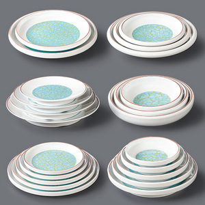 Xiangyuan American Commercial Restaurant <b>Plates</b>, Soup <b>Plates</b>, Imitation Porcelain Deep <b>Plates</b>, Round Crayfish <b>Plates</b>, <b>Melamine</b> - Product Image 1