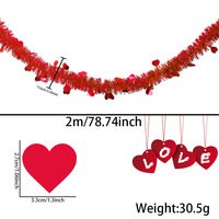 Décoration suspendue en forme de cœur en herbe pour la Saint-Valentin, Latte Art, amour, bandes, confession de mariage