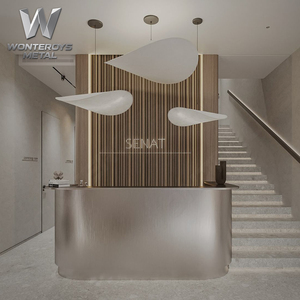 304 Stainless Steel Reception Desk Bar Counter SS304 Worktable Display Stand Counter for Hotel <strong>Hall</strong> Design <strong>Interior</strong> Design - Product Image 6