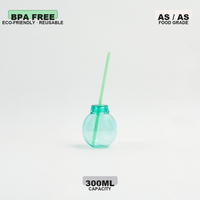 12oz Discokugel Grün Gelb Transparente Glühbirnenförmige Lampe Transparente Weihnachts-Discokugel Party Plastik Garten Getränkebecher mit Strohhalm-Deckel