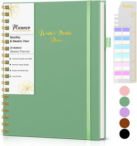 Jul 2025 TO Jun วางแผน2026รายสัปดาห์ทำงาน12แท็บรายเดือนโน้ตปกที่มีความยืดหยุ่นกับผู้วางแผนลวดคู่ - Product Image 4