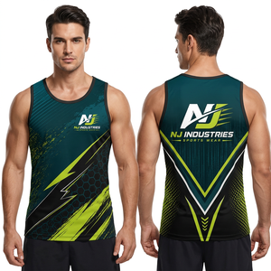 Sports <b>Vest</b> <b>Men's</b> Summer Loose Sleeveless Breathable Anti-UV Eco-Friendly Casual Fitness <b>Running</b> Basketball Quick Solid Tank Top - Product Image 1