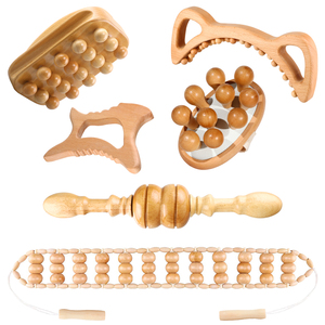 Ensemble de rouleaux de Massage en bois de qualité supérieure Cellulite outil de mise en forme du corps pour Maderoterapia thérapie du bois produits de Massage en bois - Product Image 6