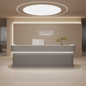 Chất lượng cao màu đỏ hiện đại quầy tiếp tân quầy thanh toán để bán nóng tùy chỉnh quầy lễ tân quầy tiếp tân cửa hàng bán lẻ - Product Image 6