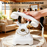 Livre d'or audio décoratif style vintage, enregistreur vocal HD 16 Go, pour mariage/fête, accessoire photo pour table d'accueil, blanc/noir, ABS durable