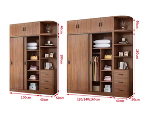 <span class=keywords><strong>Armadio</strong></span> in Legno Personalizzato di Nuovo Design con 2 Ante e 3 Cassetti, Guardaroba Moderno con Ripiani per Camera da Letto - Product Image 5