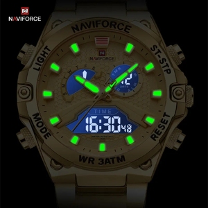 Reloj Deportivo Digital para Hombre 9224, con Alarma, Manecillas Luminosas, Calendario, Semana Automática, Resistente al Agua 3ATM, Acero Inoxidable, HAIOU - Product Image 3