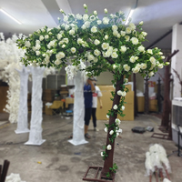 Décoration de mariage arbre floral japonais Sakura en soie 8ft 10 ft rose blanc auvent artificiel en soie fleur de cerisier à vendre