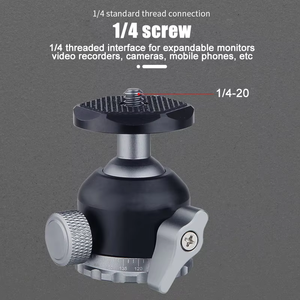 Adaptateur universel 360° pour trépied, en alliage d'aluminium, pour appareil photo reflex numérique, téléphone portable, accessoire micro-simple, forme sphérique, fixation rapide Arca, 2-5 kg - Product Image 1