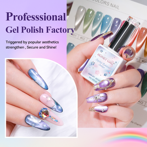 عسل فتاة علامة تجارية خاصة بألوان أرجوانية مغناطيسية زيت لعين القط طلاء أظافر ملون طلاء جيل 15 OEM جل لعين القط OEM - Product Image 2