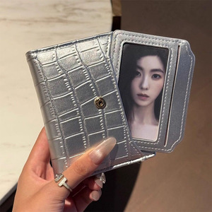 Zenos Korean Style Pure Color Short Wallet Multi-functional Credit <b>Card</b> <b>Holder</b> Foldable PU Leather Purse with Button Closure - Product Image 6