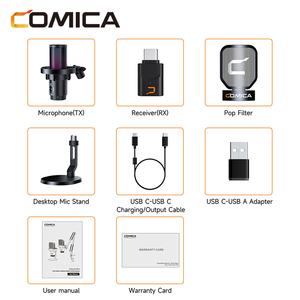 COMICA EJoy Uni Pro(D) RGB Cardioid Condenser Wireless <b>USB</b> Microphone <b>USB</b>-C 24-bit 48kHz Low Latency One-<b>key</b> Denoise 50h - Product Image 4
