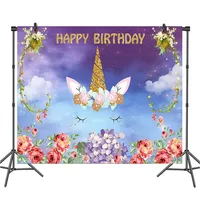 Fondo de unicornio para fiesta de cumpleaños, suministros de decoración para niña, arcoíris, unicornio