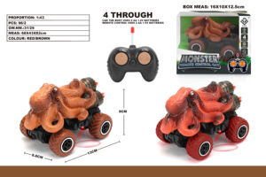 OME Electric 4CH RC Mini Dinosaur Truck Triceratops Coche <span class=keywords><strong>de</strong></span> juguete <span class=keywords><strong>con</strong></span> luces LED Uso en interiores/exteriores Listo para usar Rango <span class=keywords><strong>de</strong></span> 5-10M - Product Image 4