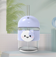 Gobelets en verre épais style Ins avec paille, écologiques, durables, design moderne et mignon pour la rentrée scolaire des enfants, vente en gros