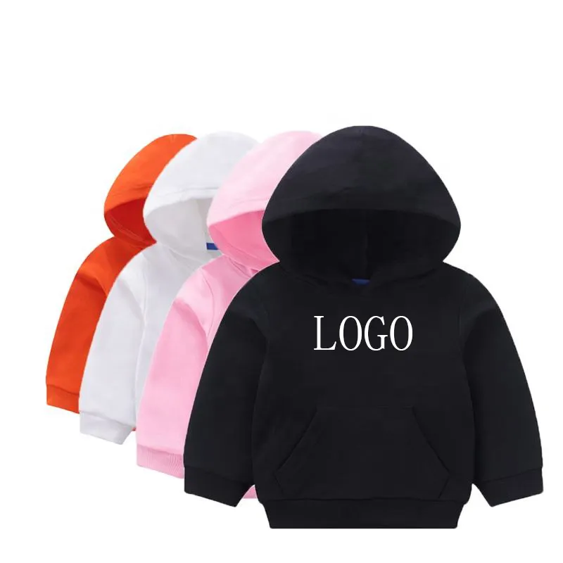 Autumn Children Boy Plain Custom Hoodies 100%cotton Kids Sweatshirts Custom Logo Youth Hoodies