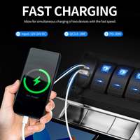 38W USB-Kippschalter-Ladegerät PD 3.0 QC 3.0 Dual-Port 12V 24V Typ-C-Buchse für Auto Boot Wohnmobil