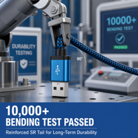 Câble USB 2.0 A vers Type C de qualité industrielle, charge rapide 3A, blindé, tressé en nylon, pour scanner d'imagerie médicale CNC
